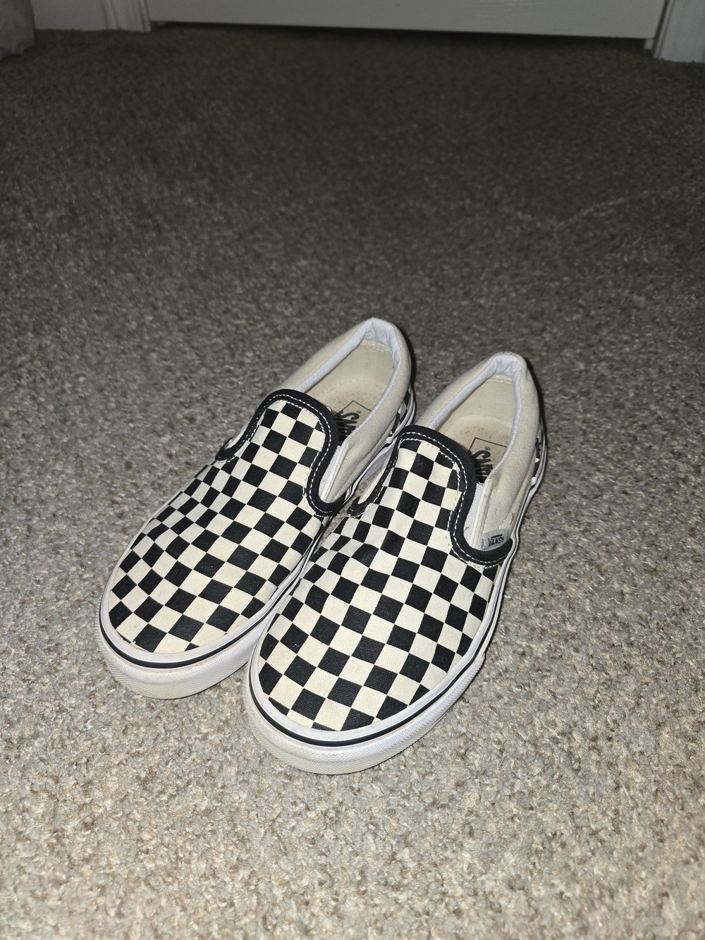 Vans Kids Classic Slip-On Checkerboard - Black/White Size 4